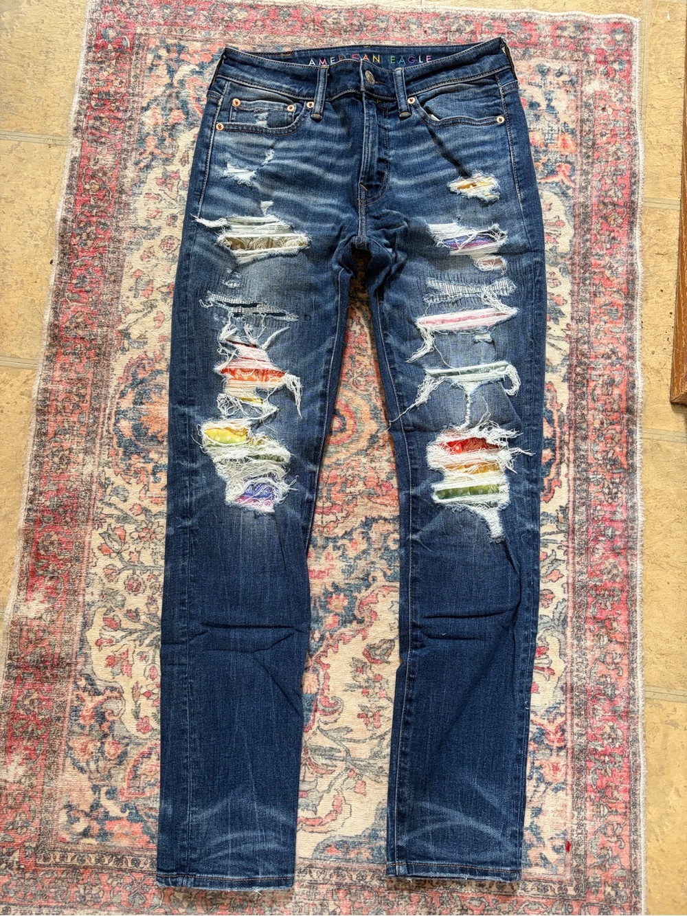 American Eagle Men’s PRIDE Dostressed Skinny Jeans